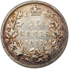 Canada 1901 25 Cents Quarter Silver Coin - Fine