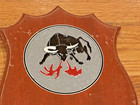 Vintage Nautical Plaque - Submarine - Unknown Insignia Symbol - Bull With Fire
