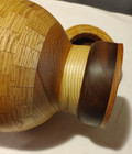 Oak Walnut Wood Cremation Urn Spaceship Segmented Hand Turned Pet