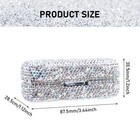 Rhinestone Lipstick Case With Mirror  Bling Crystal Free Size  Silver Color