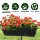 4pcs 30inch Rectangle Window Box Liner Felt Planter Basket Liner Insert Black   