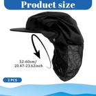 2 Pcs Kitchen Baker Cooking Hair Nets Food Service Caps  One Size  Black 