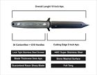 Amer Tactical At-008 Fixed Blade  Carbonfiber   G10 Scales  Full Tang  Edc Knife