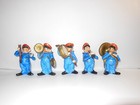 Vintage Rare Set Of 5-man Band Playing Instruments Ceramic Figurines  Japan