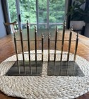 Art Deco Brass Bookends  Made To Resembles A Gate 1920s Vintage  rare