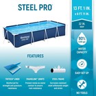 Bestway Steel Pro 13 Foot X 32 Inch Rectangular Above Ground Swimming Pool  Blue