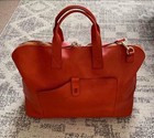 Terrida Luxury Travel Duffle Bag Orange Leather Murano Glass Zipper Italy