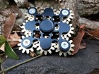 Quality 9 Gear Fidget Spinner  All Metal Black Gold Adhd Boys Girls Adults Kids