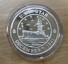 Pearl Harbor Uss Utah Collector Proof Coin 1 Troy Oz Fine Silver 999 Fine Silver