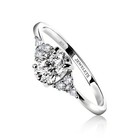 Silver Ring Blank 6x8mm With Cz Side Stones     Oval Prong Setting For Gemstone