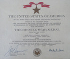 Vietnam Us Army Corps Of Engineers Bronze Star Medal Certificate