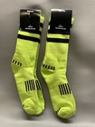 Moxy  set Of 2   Vintage Stripe Crew Performance Socks Neon Yellow black New