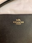 Coach Black Crossgrain Leather Corner Zip Wristlet  New