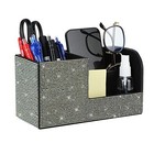 Desk Pen Pencil Holder Bling Pasted Rhinestones Paper Stationery Storage Color