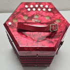 Vintage Renelli Italian Anglo Concertina Made In Italy 20-button Red Pearl