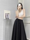 Silky Smooth A-line Midi Skirt Women s High Waist Slimming Summer Style Arti