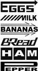 Grocery Getter  Funny Sticker Eggs Milk Bananas Bread Ham Pepper Jdm Set Of 2