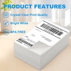 500 stack 4x6 Fanfold Direct Thermal Shipping Labels Perforated Mailing Labels