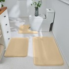  3 Piece Bathroom Rug Set  Soft Velvet Memory Foam Bath Mats  Quick Dry   