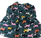 Hanna Andersson Colorful Horse Print Flannel Dress Girls Size 75 12-18 Months