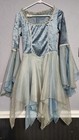 Halloween Costume Fairy Dress Velvet Sheer Sz M Vintage Medieval Blue Flowy
