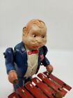 Nice Vintage Tin   Celluloid Wind Up Xylophone Player Made In Occupied Japan