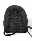 Michael Kors Abbey Medium Backpack Black Brown Monogram Signature Canvas