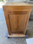 Antique Oak File Cabinet With Three Drawers And Front Tilting Doors