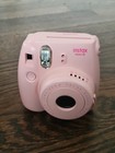 Fujifilm Instax Mini 8 Instant Camera Peach W  Pink Case - Tested   Working 