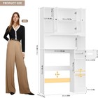 Over The Toilet Storage Cabinet With 2 Glass Doors   Paper Holder  White