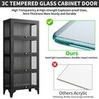 4-tier Steel Cabinet Curio Cabinet  3 Side Glass 20 Color Rgb Light Display Case