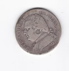 1815 France 5 Francs Huge Silver Coin  Countermarked  King Louis Xviii 1st Reign