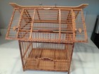 Vintage Primitive Handmade Canary Bird Cage Wood Birdhouse Box 16x16x15