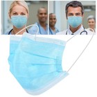 Pack Of 50 Premium 3-layer Disposable Face Masks With Elastic Ear Loops