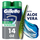 Gillette Series Soothing Shave Gel For Men With Aloe Vera  Twin Pack  14 Oz