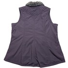 Noble Outfitters Canvas Vest Women Medium Purple Faux Fur Collar Quilted
