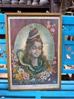 Antique Old Hindu God Shiva Religious Print Framed