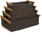 Us Stock Basket Lady Wicker Storage Basket Small Walnut Brown Rattan
