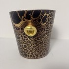 Vintage Ice Bucket   Retro Italian Tortoiseshell Wine Cooler Gold And Deep Red