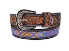 Affilare Western Beaded Belts For Young Adults Tooled Leather Heavy Duty Kids