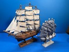 Vintage Mayflower Wooden Ship Model With Nameplate 9-1 2    1 Extra Small Ship