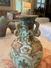 Antique Oriental Chinese Porcelain Hand Painted Vase Stamped 9 