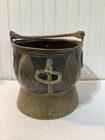 Antique Asian Or Middle East Brass   Copper Decorative Basket Ash Plant Holder 