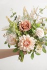 Artificial Silk Roses In Vase Faux Flower Arrangement Table Centerpiece Decor