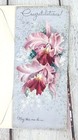 Vtg Slim Elegance Happy Anniversary  Greeting Card Embossed Orchids-unsigned