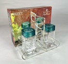 Vintage Luigi Bormioli  bizet  Crystal Glass Salt   Pepper Shakers 3 1 4 Oz New