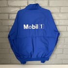 Vintage Stange Bomber Jacket Mobil Oil Jacket Xl Blue Blanket Lined