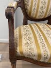 Antique Parlor Chairs  Victorian Pair Carved Upholstered Chairs 