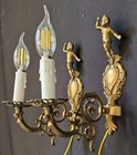 Vintage Of French Brass 1 Light Sconce Wall Light