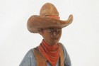 Vtg Hand Carved   Painted Cowboy With Chaps Vest Western Folk Art Donshea Era
